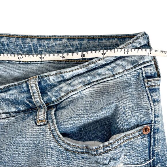 Old Navy Kicker Boot Cut Extra High Rise Distressed Blue Jeans Women’s Size 16 - Picture 5 of 7